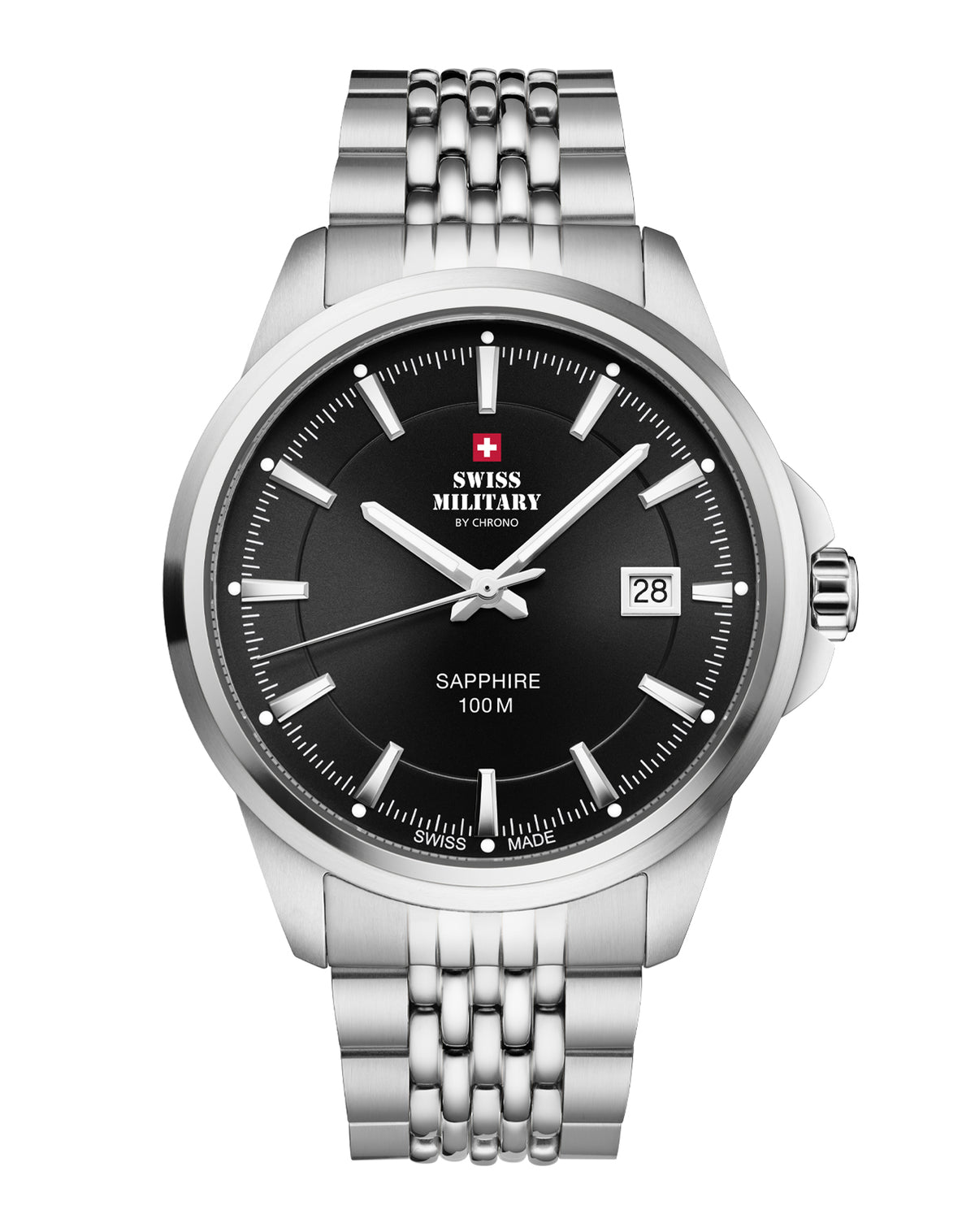 Swiss Military SM34104.01 - Classic Steel Watch for Men
