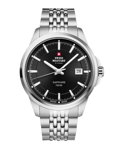 Swiss Military SM34104.01 - Classic Steel Watch for Men