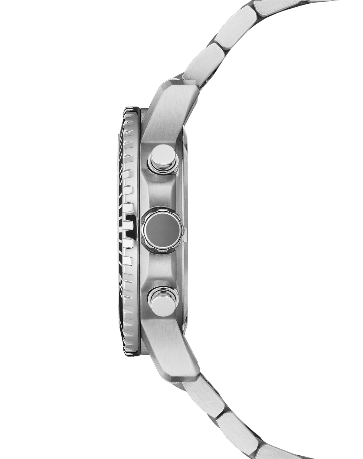 Seitenprofil der SMS34113.01 mit Gehäuse und Armband aus Edelstahl.