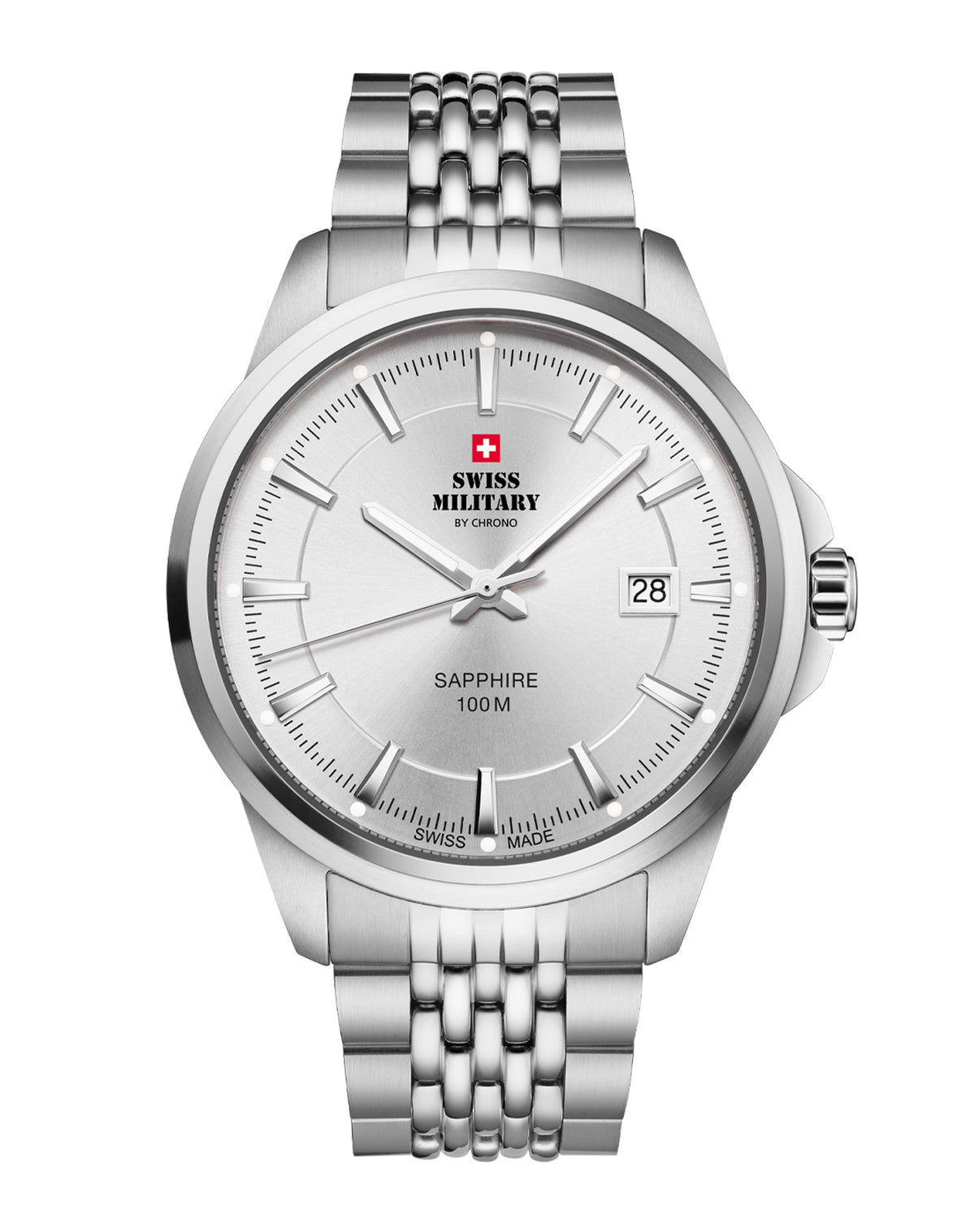 Swiss Military SM34104.02 - Classic Steel Watch for Men