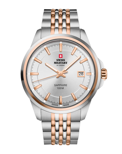 Swiss Military SM34104.07 - Classic Steel Watch for Men