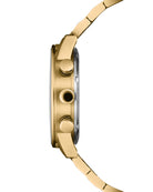 Side view Swiss Military Minimalist Chronograph Watch – gold case with white dial and polished pushers.