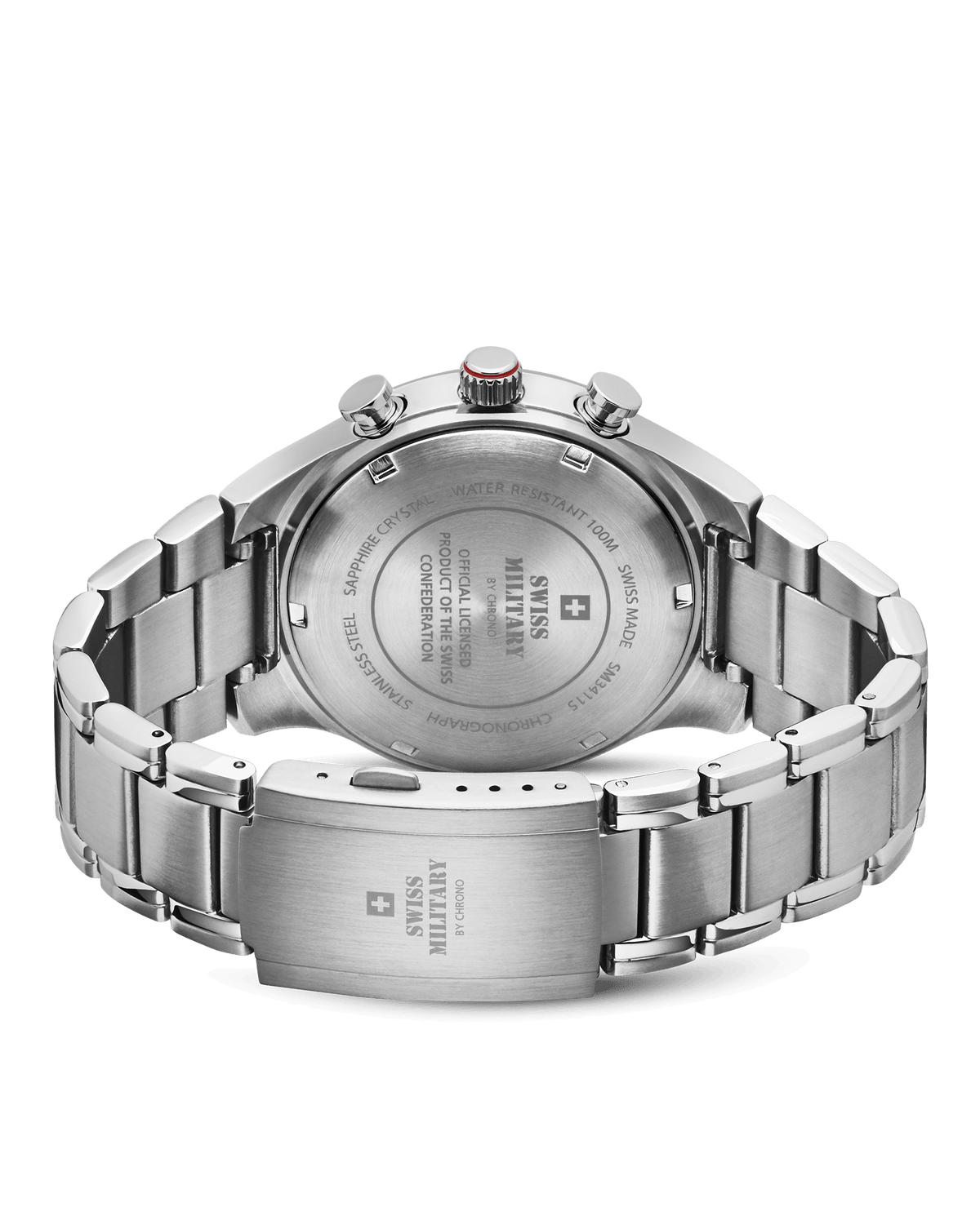 Swiss Military Speed Chronograph Uhr Gehäuseboden Swiss Made Gravur