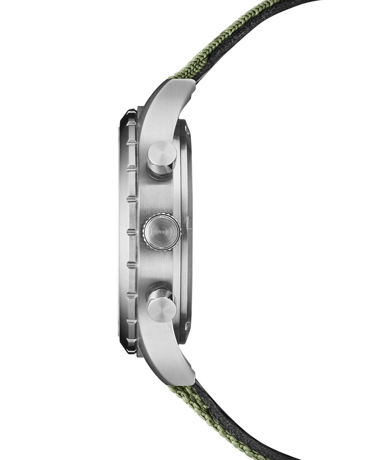 Reloj cronógrafo militar suizo de campaña SM34117.06 perfil lateral