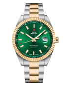 Swiss Military SMA34110.08 classic Swiss automatic watch with green dial and bi-color bracelet