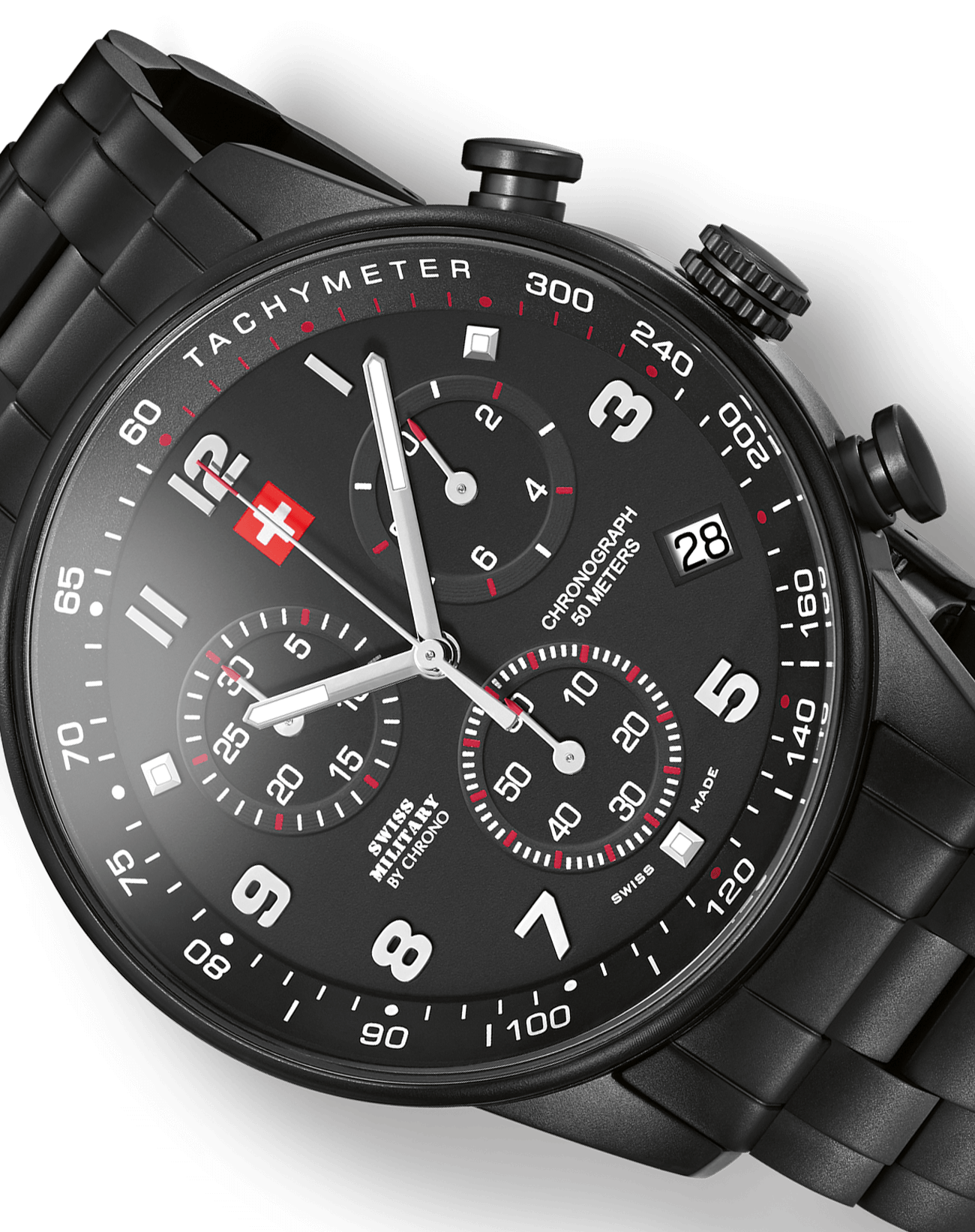 Black chronograph clearance watch