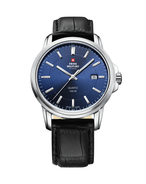Swiss Made SM34039.14 - Reloj clásico de cuero para hombres