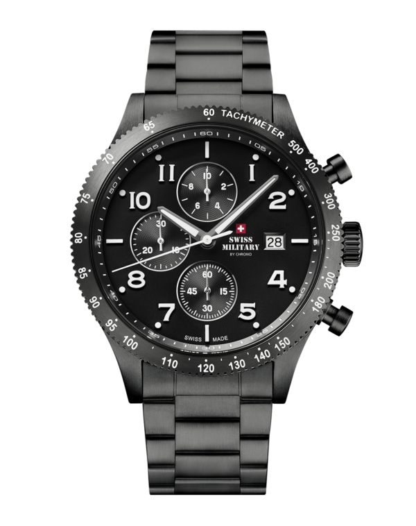 Swiss Military SM34084.03 - Reloj cronógrafo deportivo negro Swiss Made