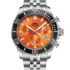 SM34103.05 Swiss Sports Chronograph Watch with black dial, orange sub-dial accents, and black bezel. Swiss-made precision with 100M water resistance.