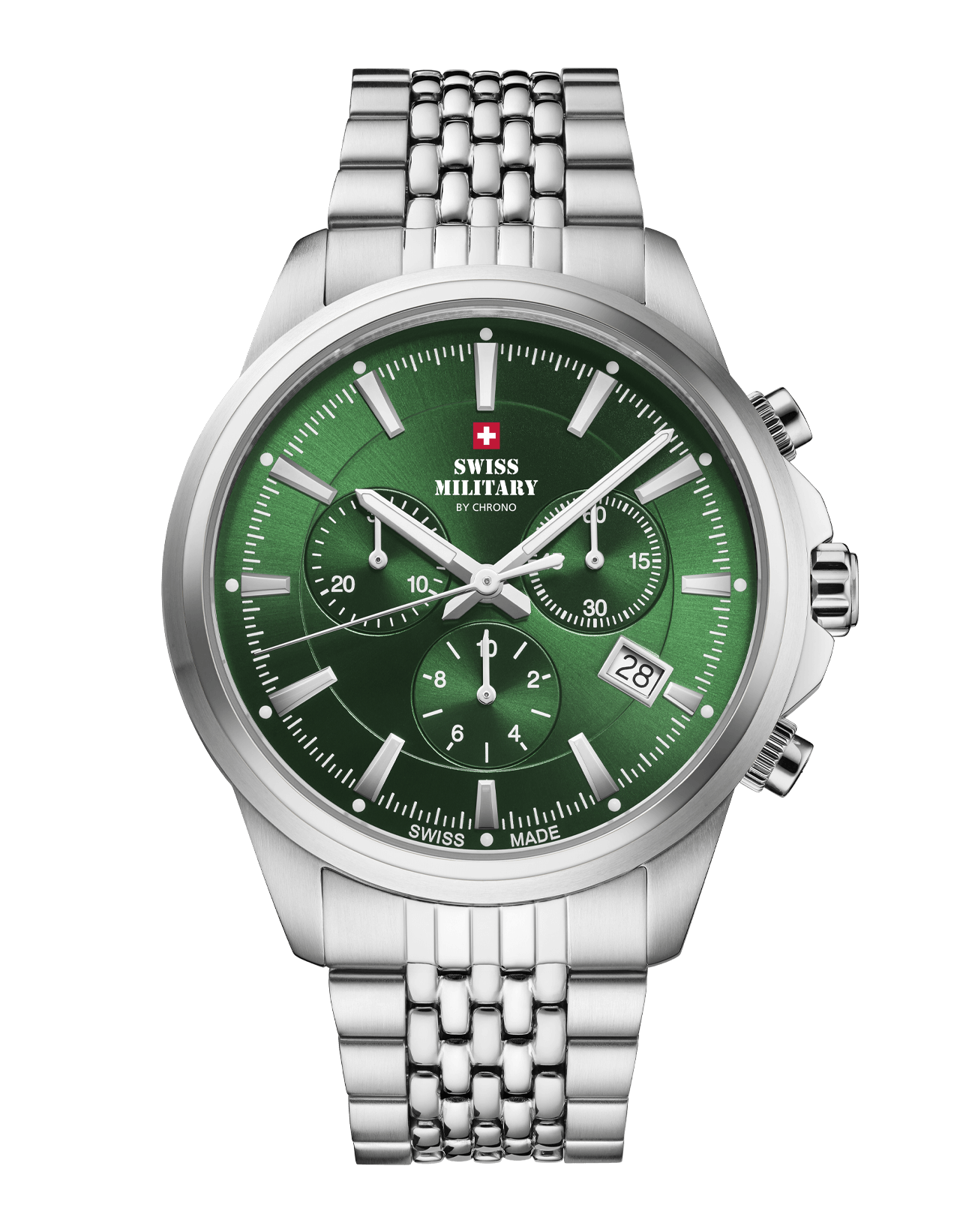Swiss Military SM34107.04 - Classic Chronograph Watch Green Steel