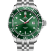 Swiss Military SM34109.03 Men's Sports Watch Green Steel with green sunray dial and rotating bezel