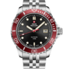 Swiss Military SM34109.04 Men's Sports Watch Red Steel with black sunray dial and red rotating bezel.