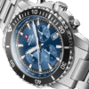 Men’s Swiss Military Chronograph SMS34113.02 with blue dial and sub-dials, angled side detail.