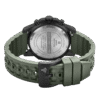 Gehäuseboden der Swiss Military Solar Watch SMS34113.06 mit Gravuren und grünem Kautschukband.