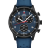 Swiss Military Minimalist Chronograph Watch with blue dial and FKM rubber strap – Swiss Made chronograph for active style and comfort.