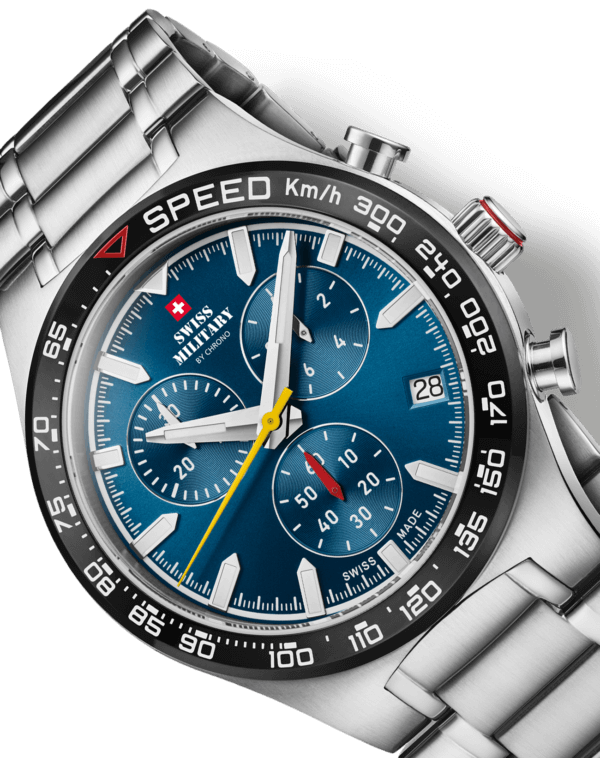 Swiss Military Speed Chronograph Watch steel bracelet detail