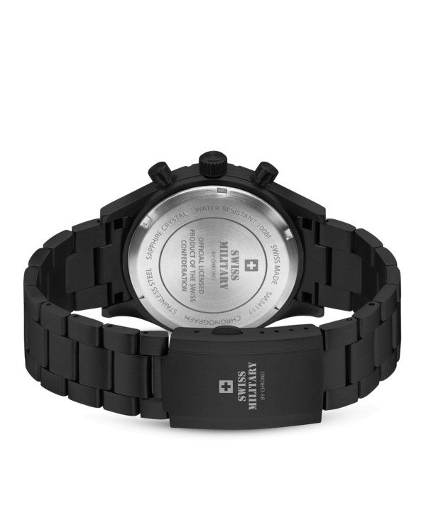 Полевой хронограф Swiss Military SM34117.05 с гравировкой на задней крышке корпуса