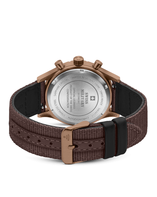 Полевой хронограф Swiss Military SM34117.09 с гравировкой на задней крышке корпуса