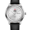 Montre Swiss Military Classic pour hommes cadran argenté bracelet cuir avant