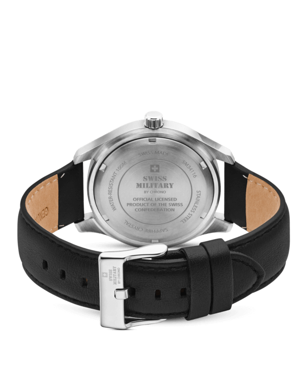 Swiss Military SM34116.05 gravure sur le fond du boîtier